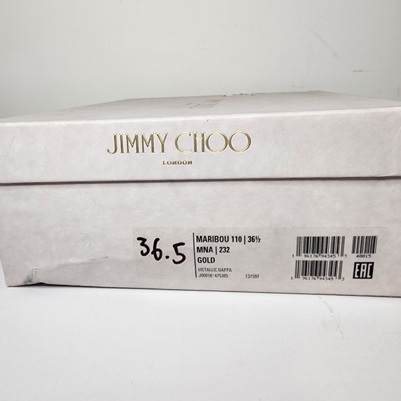 Jimmy Choo Maribou 110 Slip on Platform Wedge Slide Sandals In Gold Size 36.5 - Picture 7 of 7